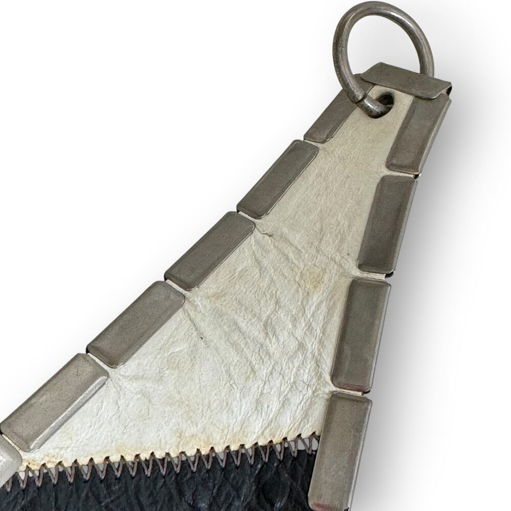 Anna Konya White Artisan Cinch Belt Star Patchwork Leather Chain Closure Vintage - Picture 11 of 16